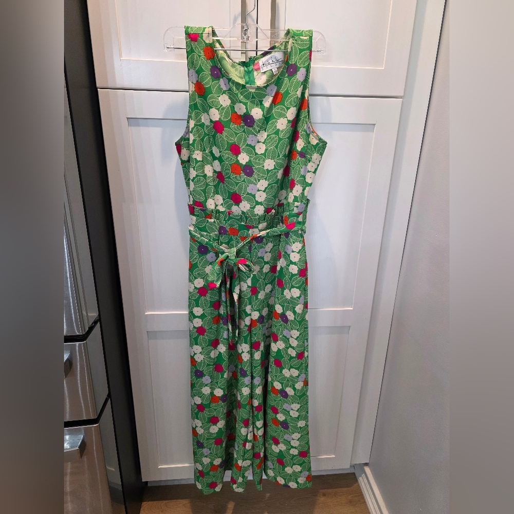 Nicole Miller Green Floral Wide-Leg Jumpsuit